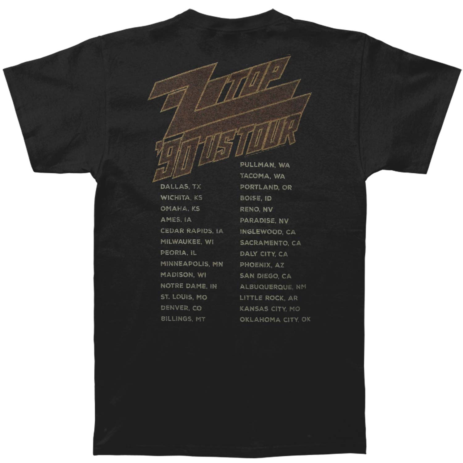 ZZ Top '90 Tour Slim Fit T-shirt Back