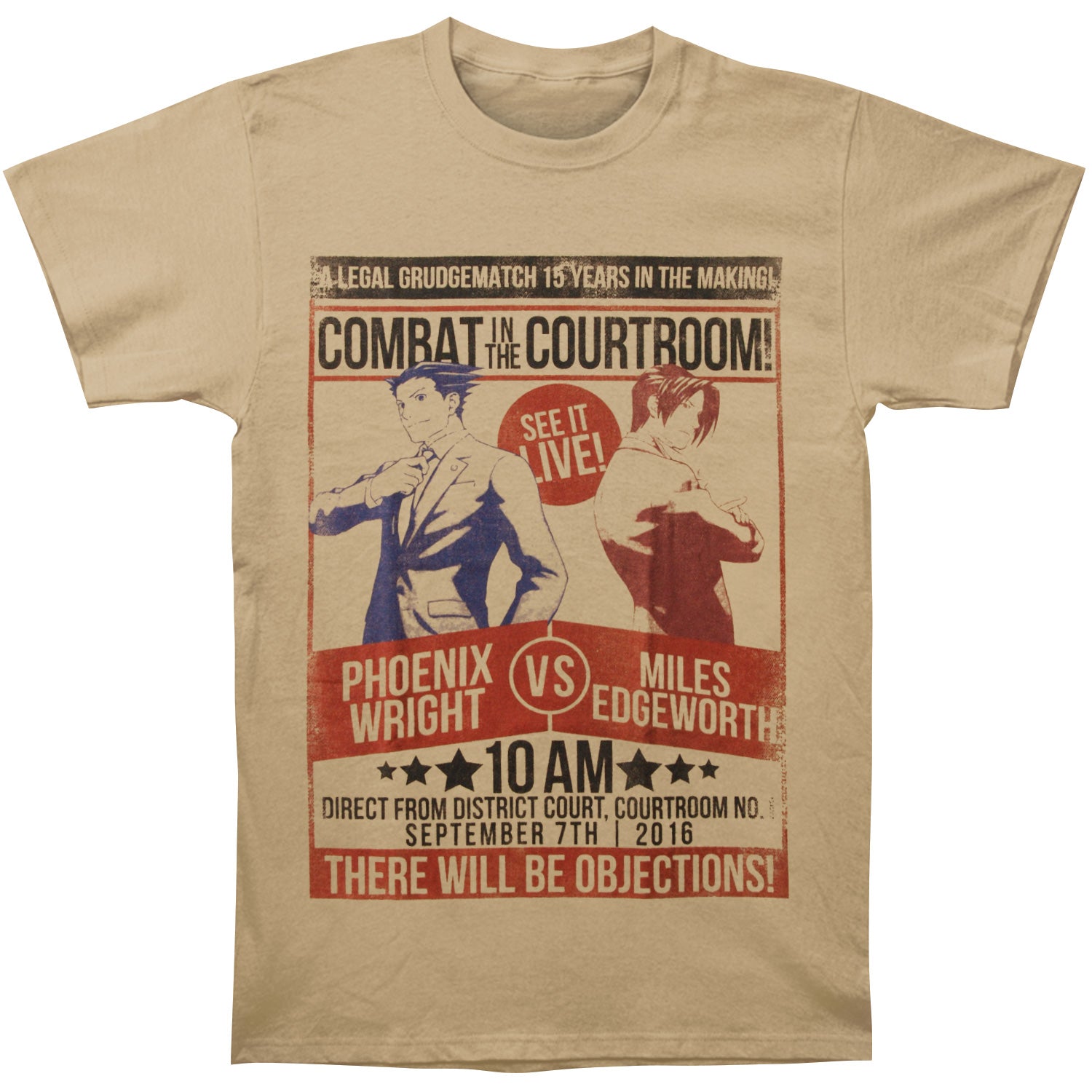 Ace Attorney Fight! Slim Fit T-shirt Front