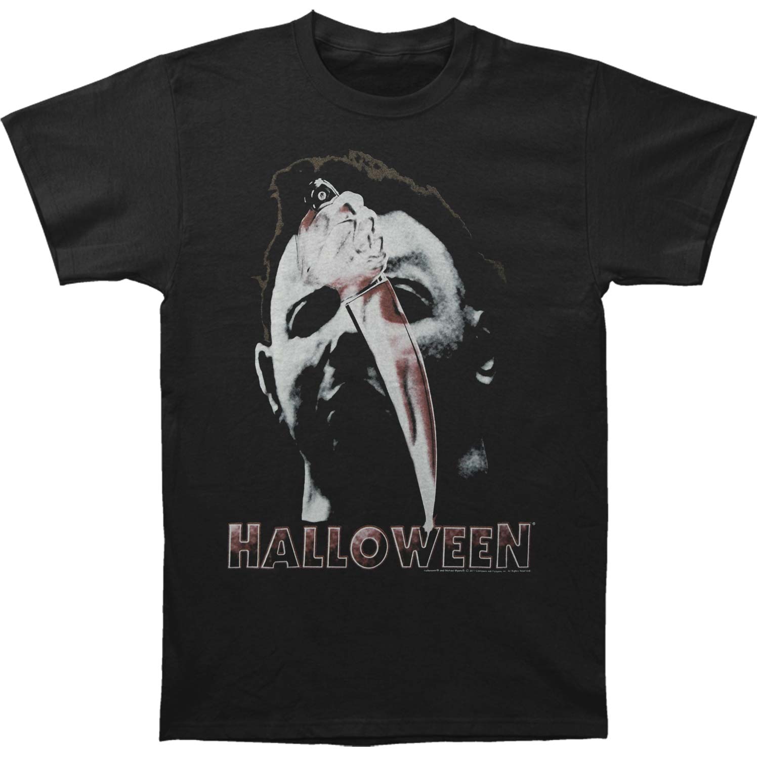 Halloween Face & Knife Slim Fit T-shirt Front