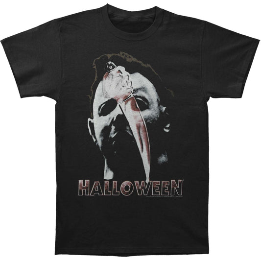 Halloween Face & Knife Slim Fit T-shirt Front