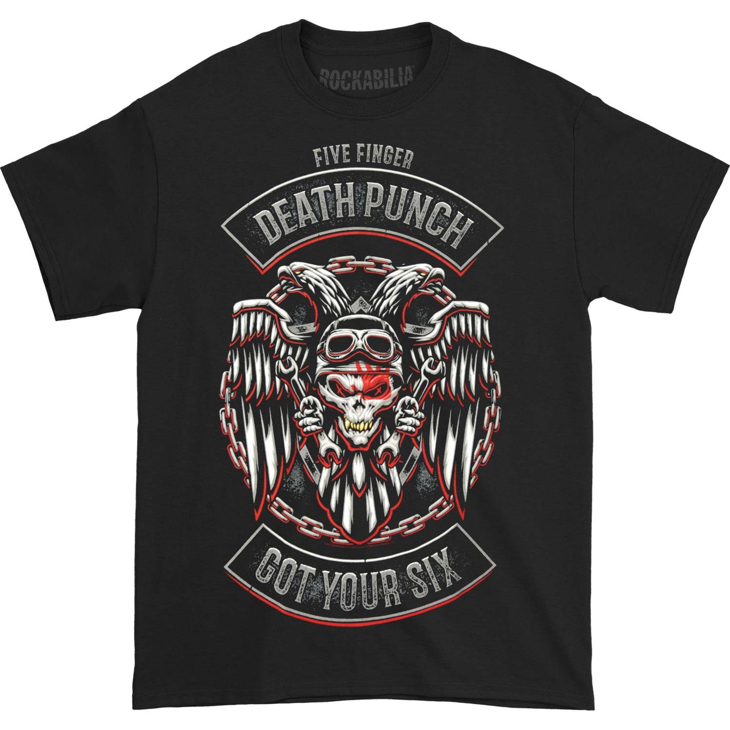 Five Finger Death Punch BTD Biker Badge T-shirt Front