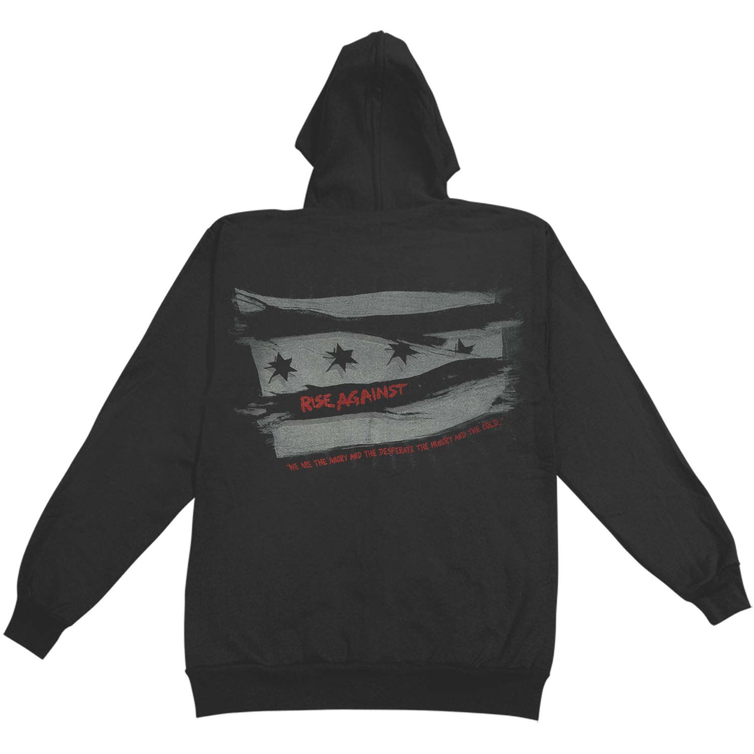 Rise Against Flag Zippered Hooded Sweatshirt Back