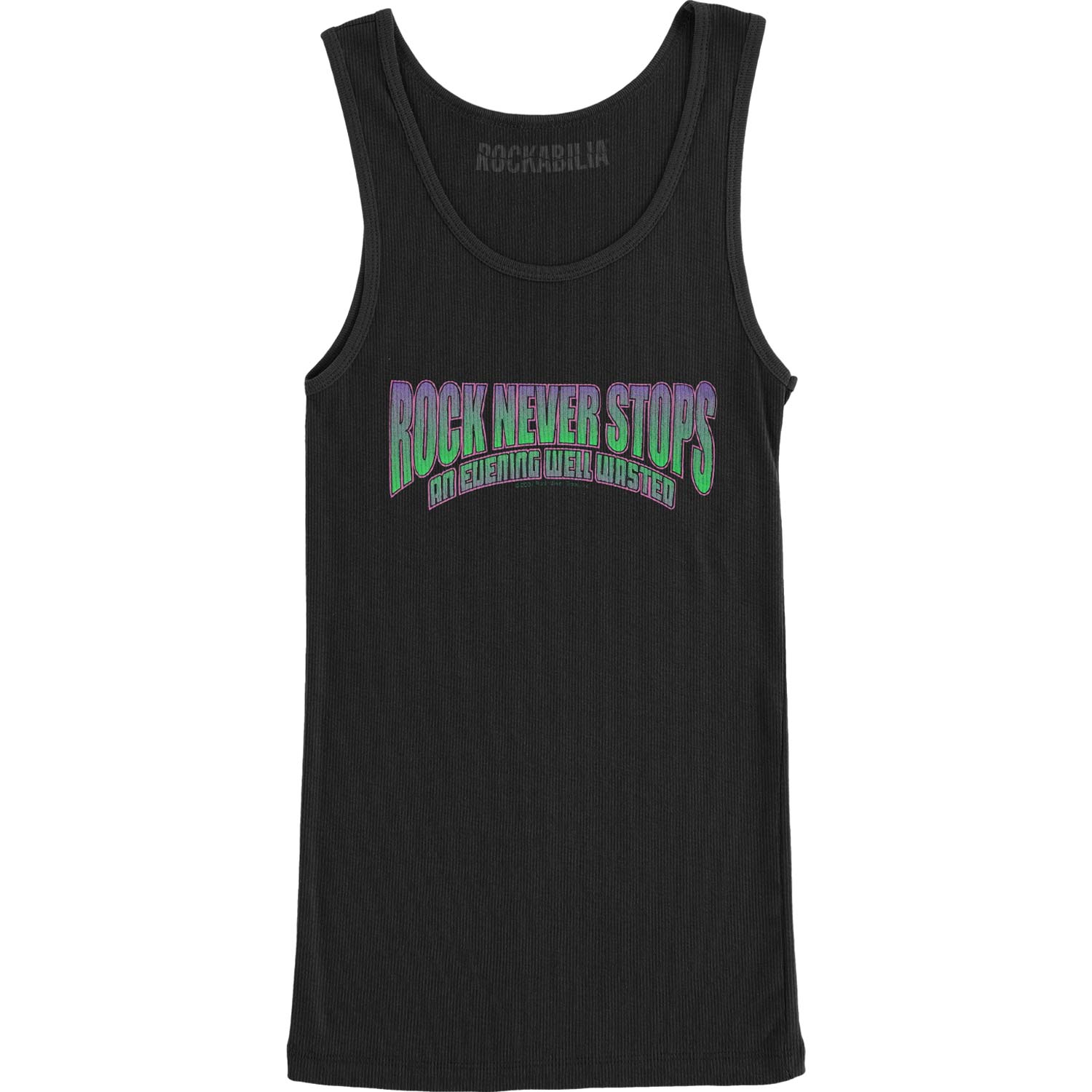 Rock Never Stops Well Wasted Mens Tank Front