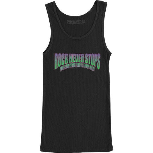 Rock Never Stops Well Wasted Mens Tank Front