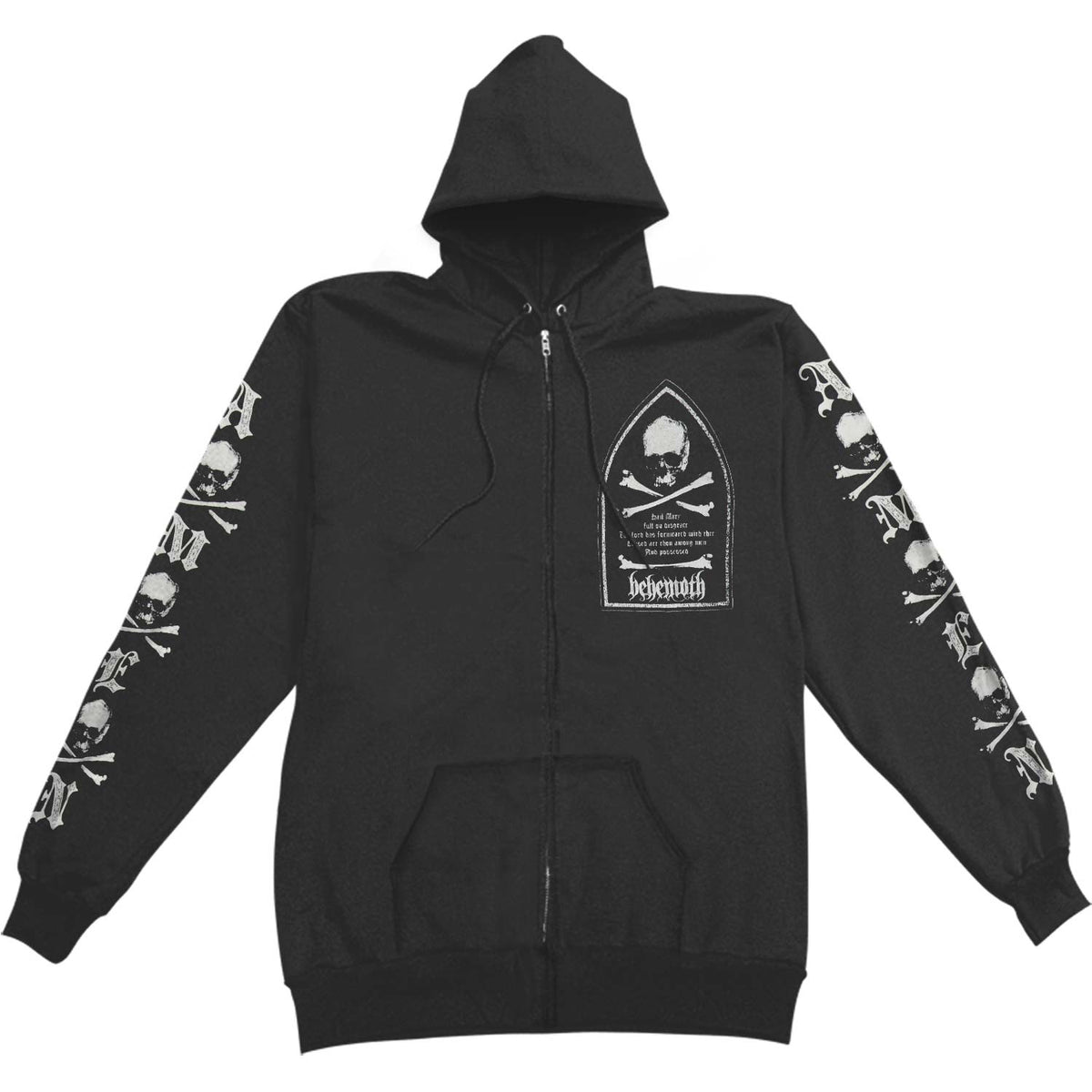 Behemoth Amen Zip Hood Zippered Hooded Sweatshirt Front