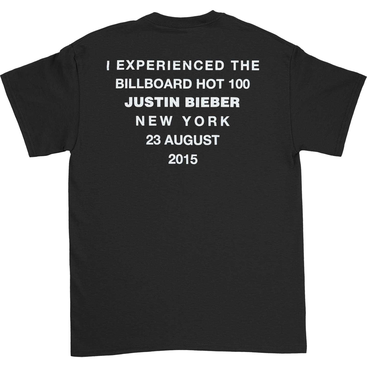 Justin Bieber NY Event 8.23.15 T-shirt Back