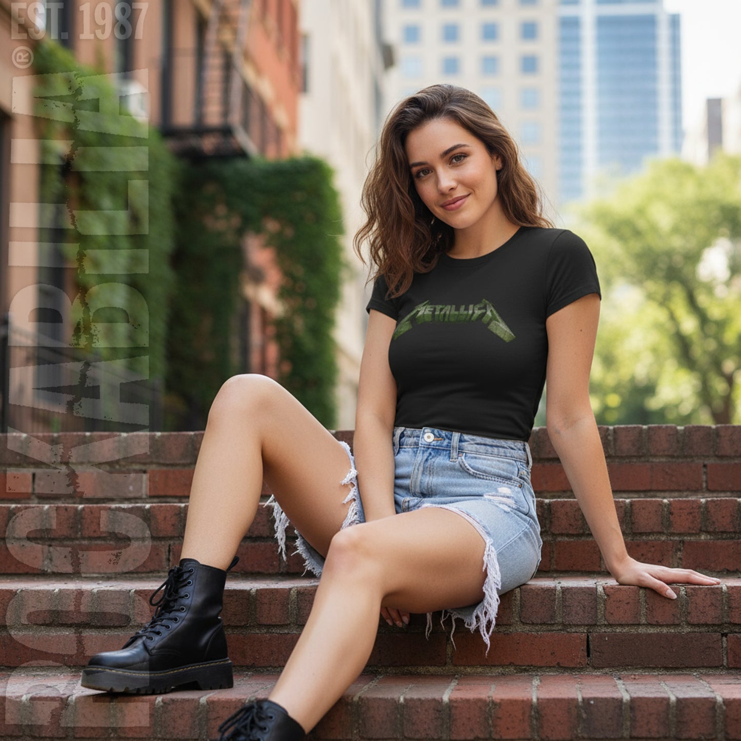 3D Logo on Asphalt Junior Baby Doll Junior Top