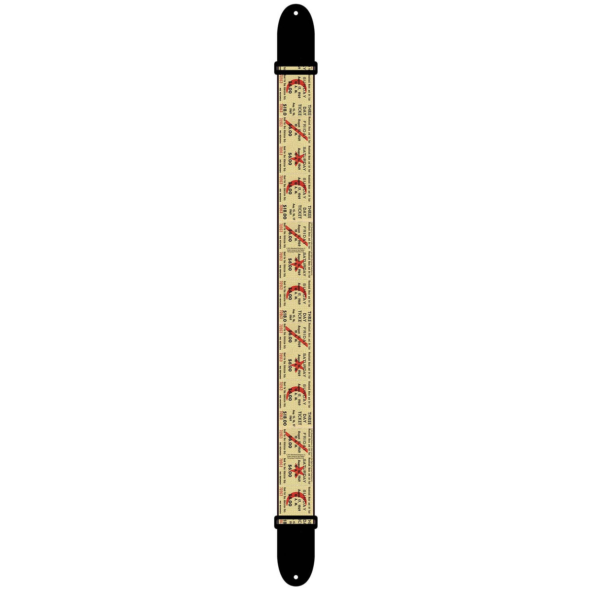 Woodstock Three Day Ticket Guitar Strap Front