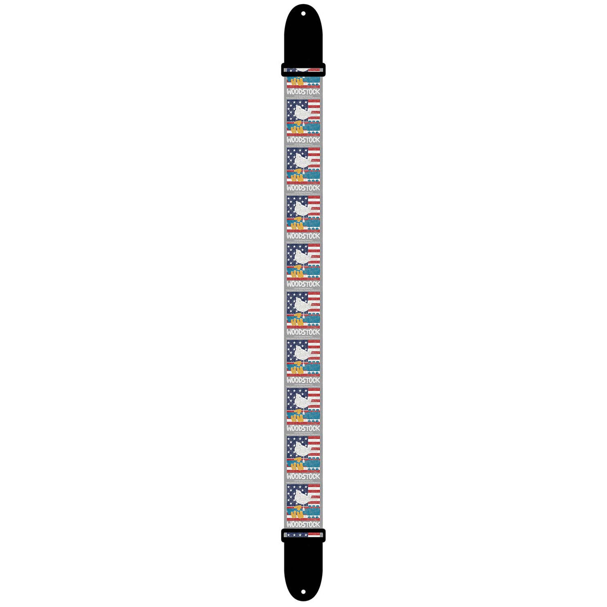 Woodstock American Flag Guitar Strap Front