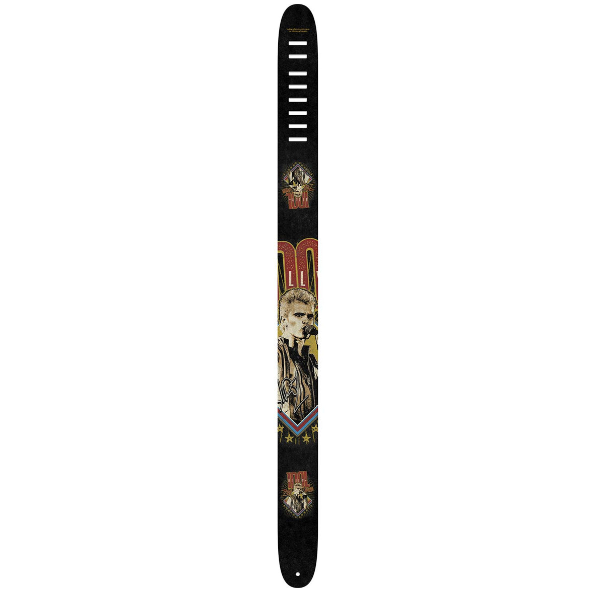 Billy Idol Portrait Art Guitar Strap Front