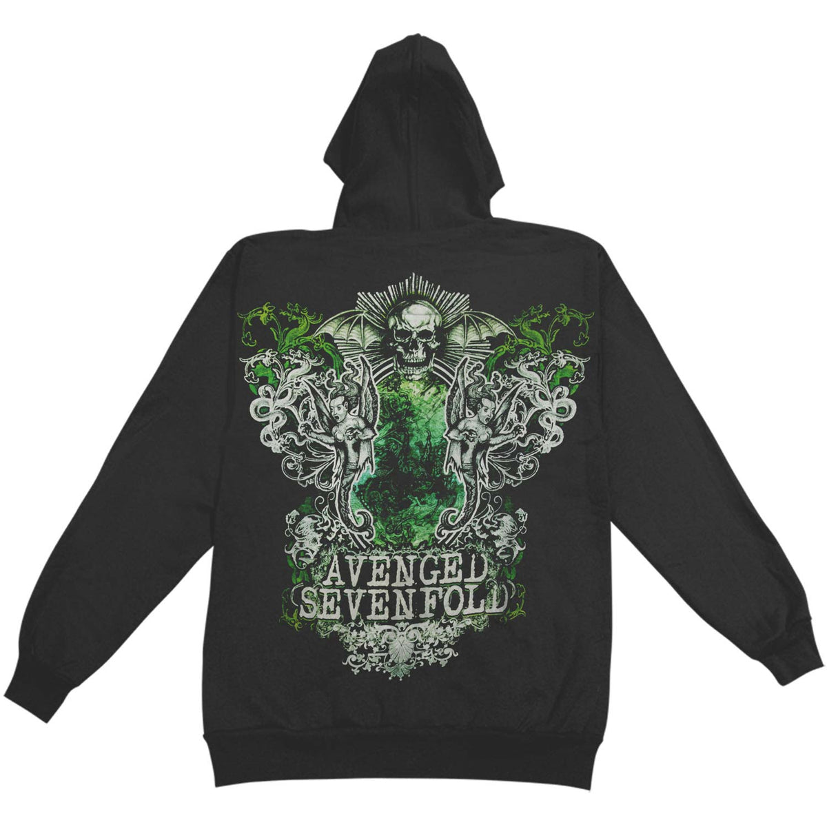Avenged Sevenfold AVS Flourish Mens Zip Hoodie Zippered Hooded Sweatshirt Back