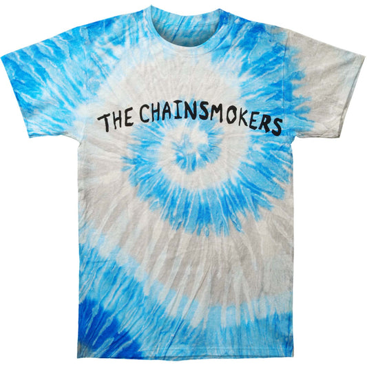Chainsmokers Logo Blue Swirl Tye Dye Mens T Tie Dye T-shirt Front