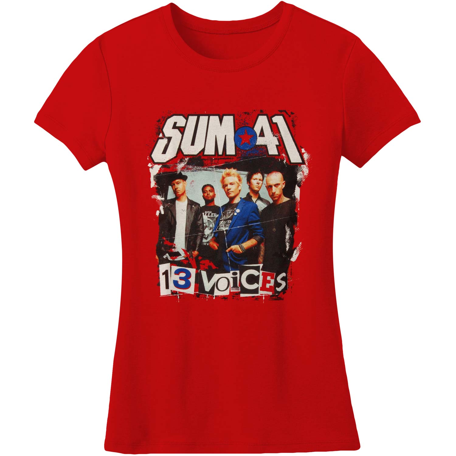 Sum 41 Jr Ransom Letters 13 Voices Photo T Tissue Junior Top Front