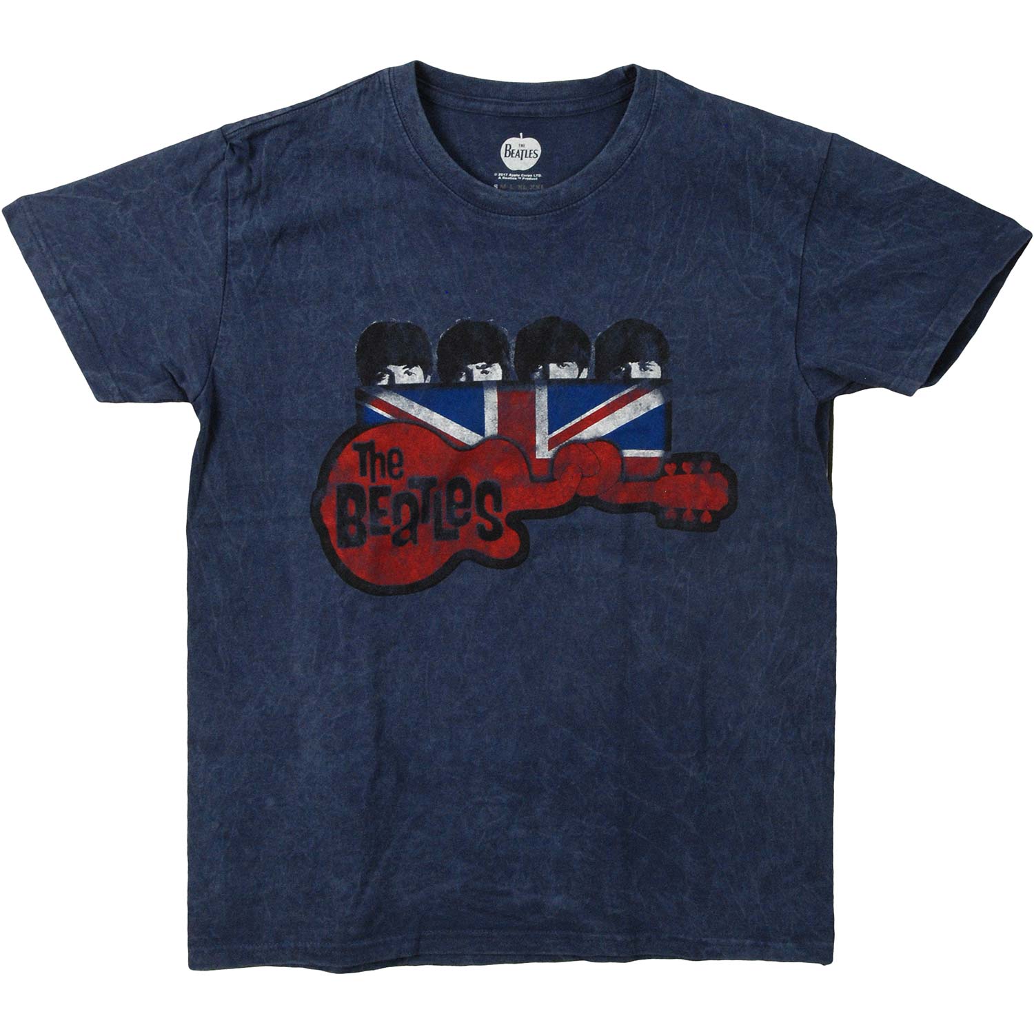 Beatles Guitar & Flag Vintage T-shirt Front