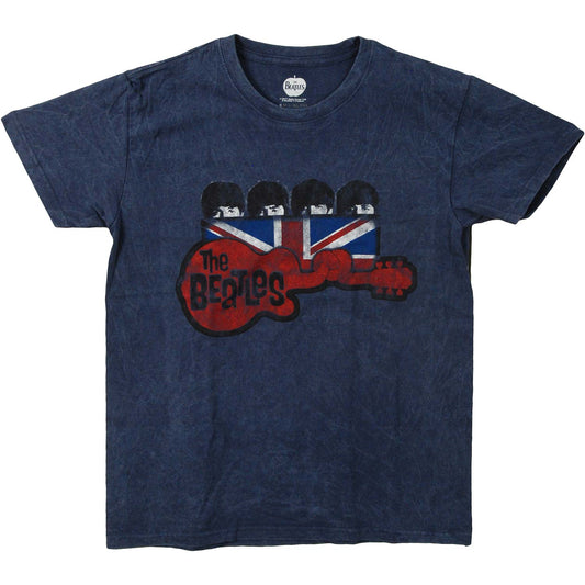 Beatles Guitar & Flag Vintage T-shirt Front