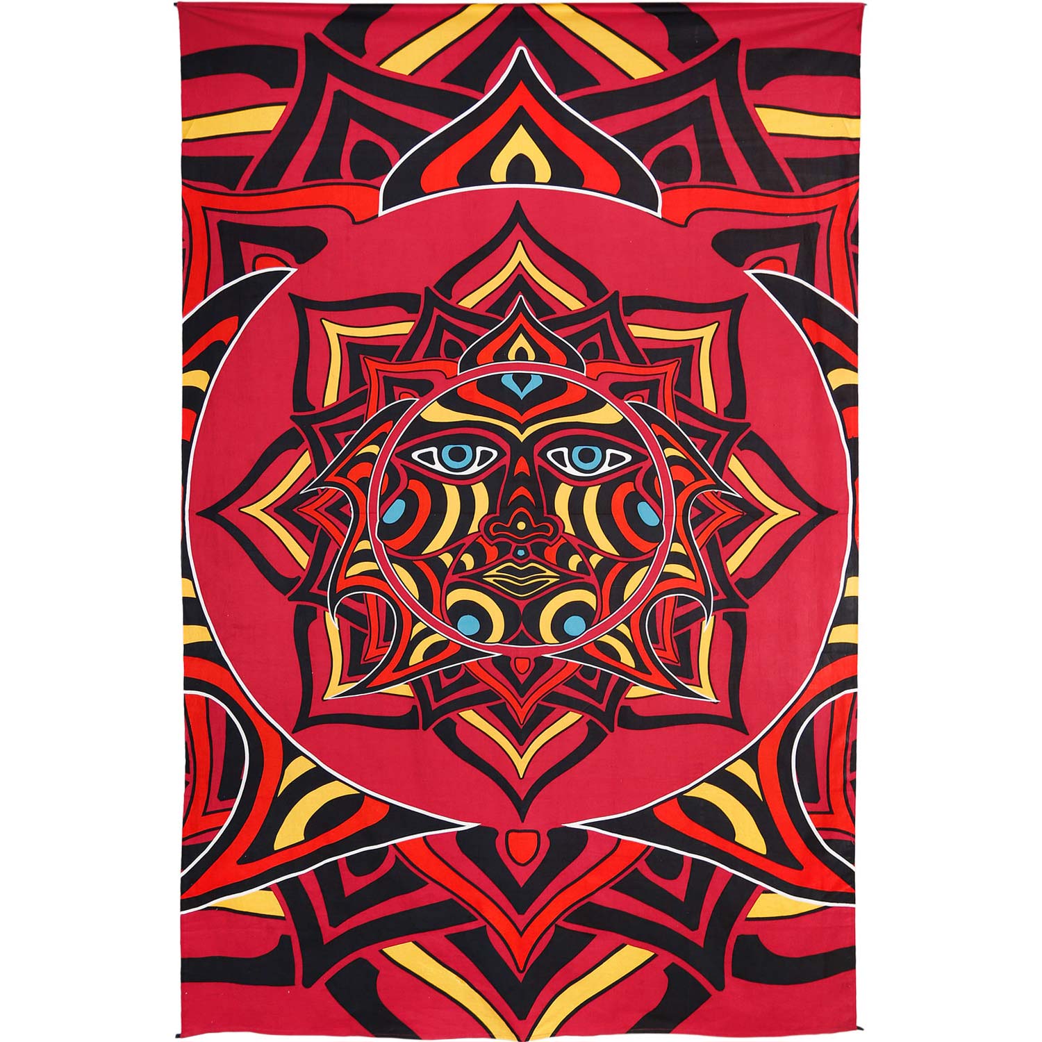 Novelty Red Sun Face Tapestry