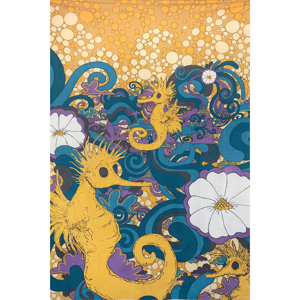 Novelty Yellow Seahorse Party Tapestry