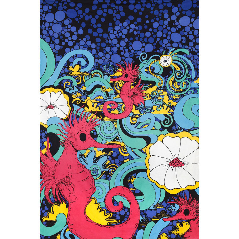 Novelty Red Seahorse Party Tapestry