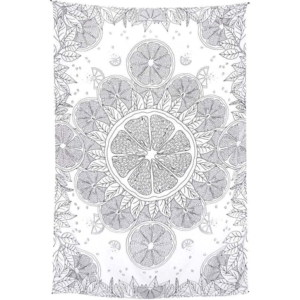 Novelty Citrus Slice Mandala Tapestry