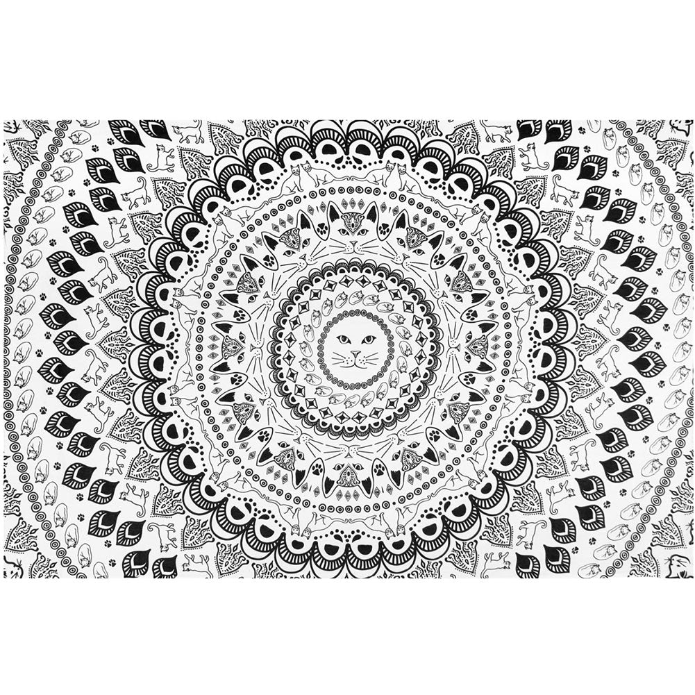 Novelty Cat Mandala Tapestry