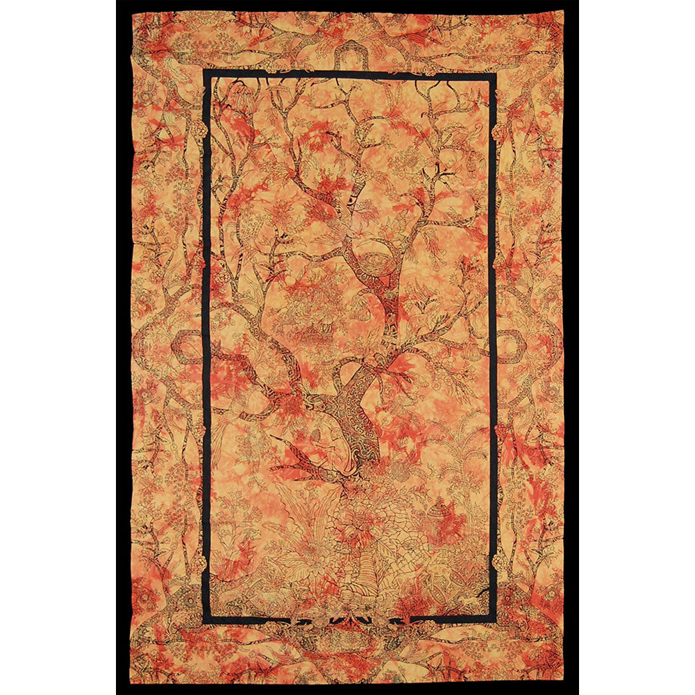 Novelty Orange Tree Of Life Tapestry