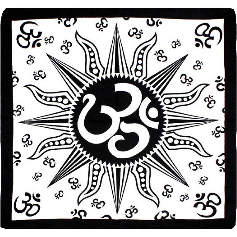 Novelty Black Om Sun Bandana Front