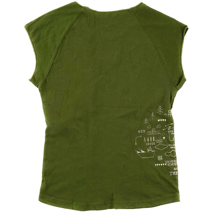 Universe Rewinding Side Print Cap Sleeve Junior Top