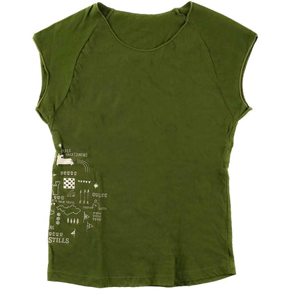 Universe Rewinding Side Print Cap Sleeve Junior Top