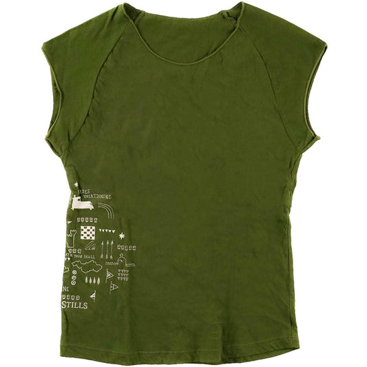 Universe Rewinding Side Print Cap Sleeve Junior Top