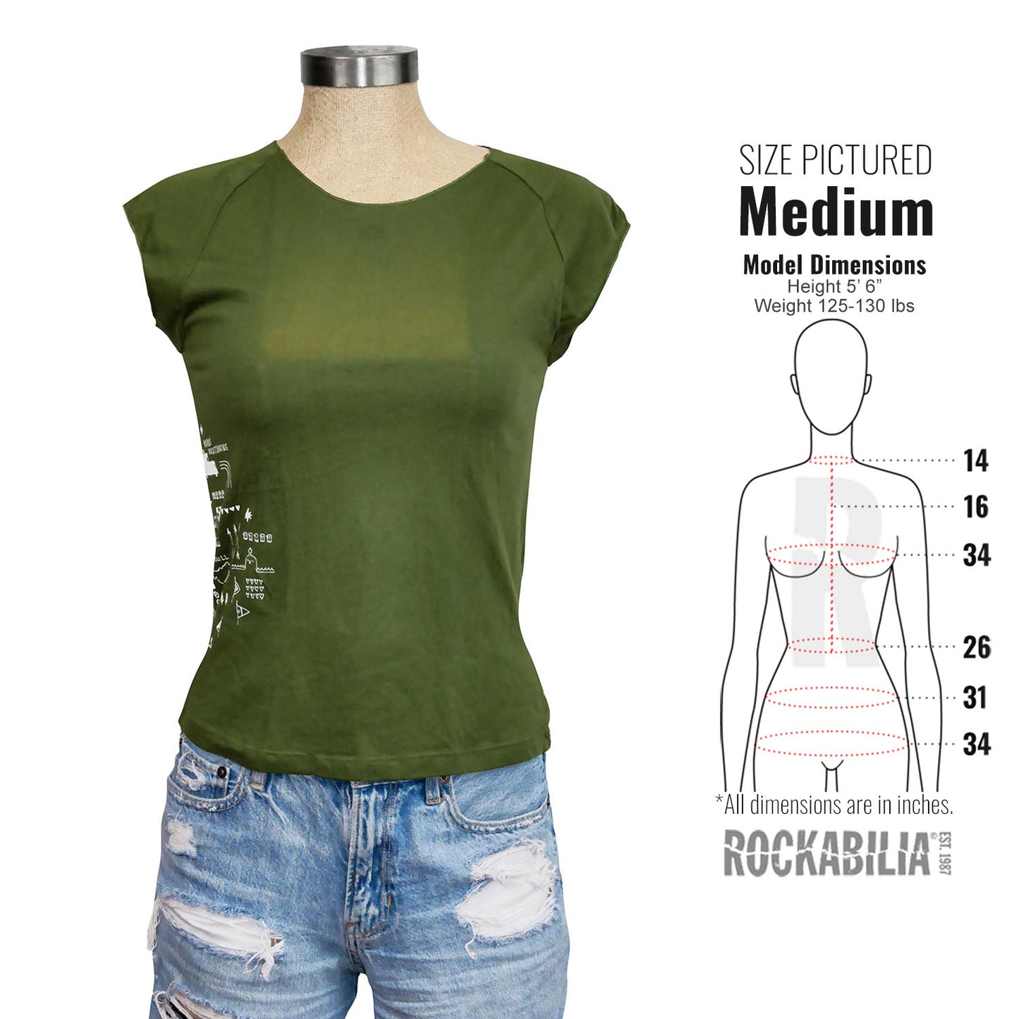 Universe Rewinding Side Print Cap Sleeve Junior Top