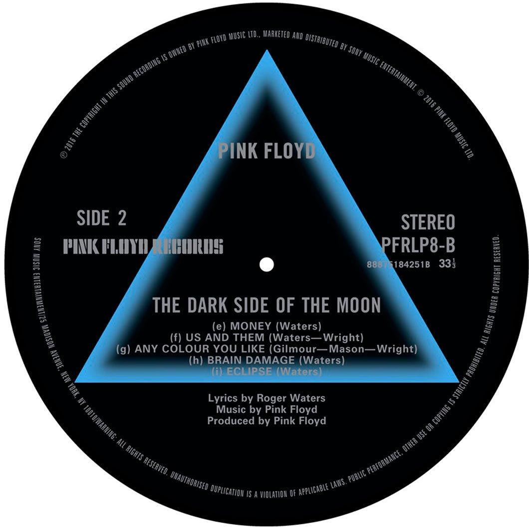 Pink Floyd Dark Side Of The Moon Slipmat Back