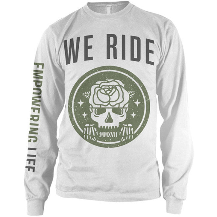 We Ride Rose Skull  Long Sleeve Front
