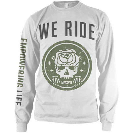 We Ride Rose Skull  Long Sleeve Front