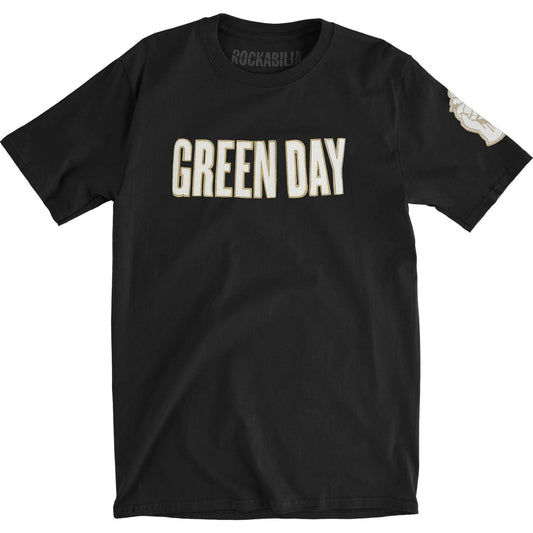 Green Day Logo & Grenade Vintage T-shirt Front