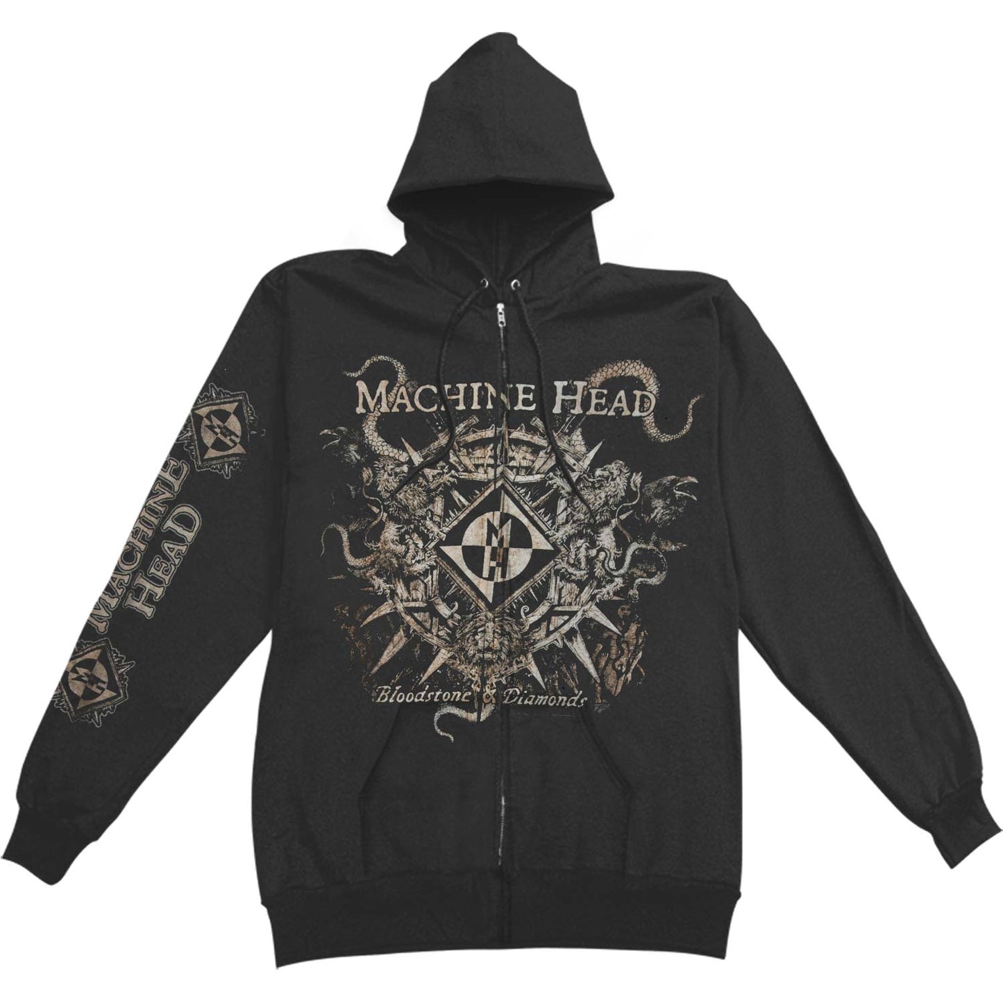 Bloodstone Diamond Zippered Hooded Sweatshirt