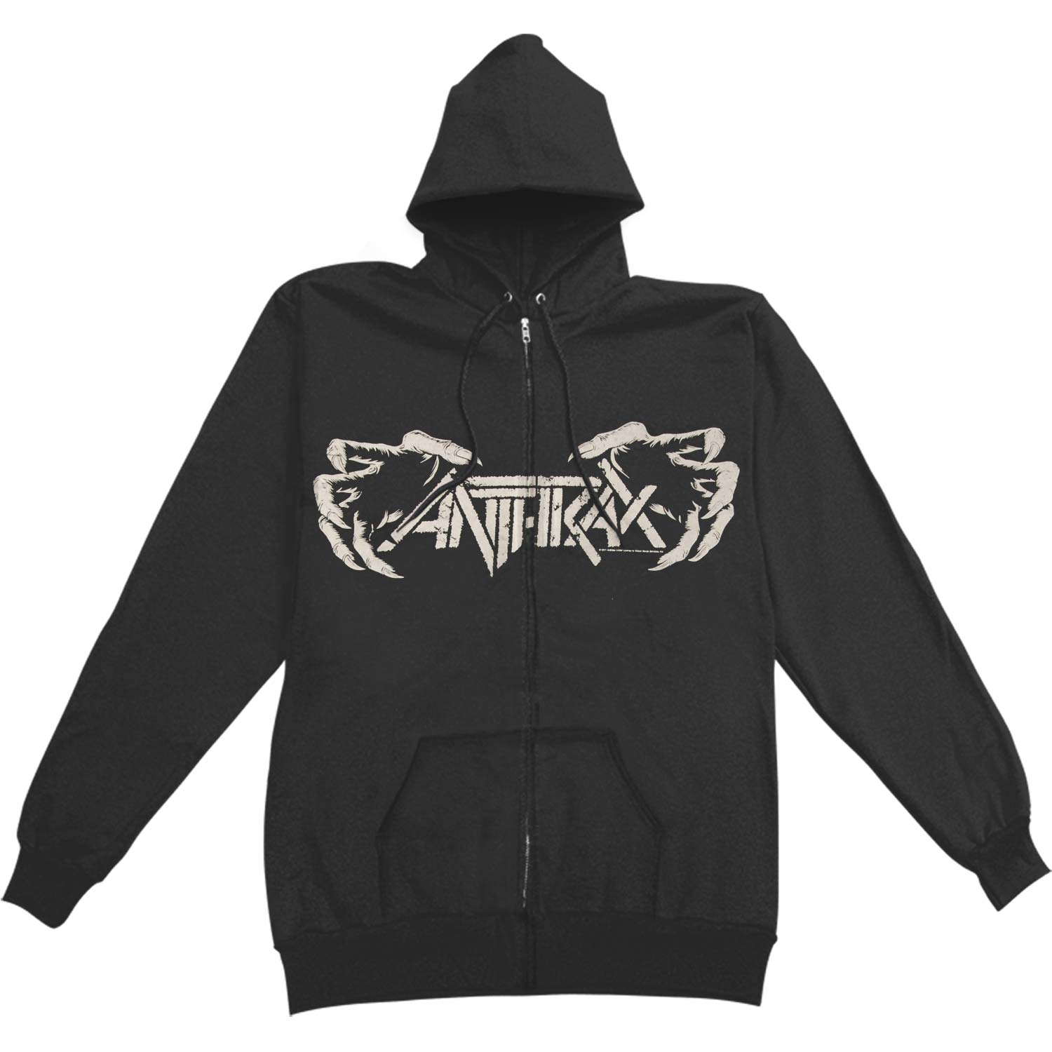 Anthrax Worship Metal Zippered Hooded Sweatshirt
