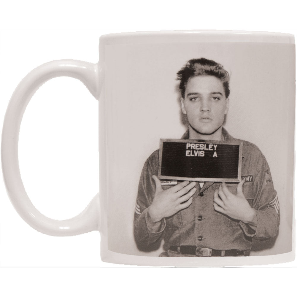 Elvis Presley Enlistment Photo Coffee Mug Front