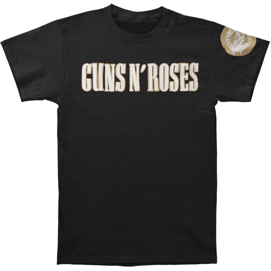 Guns N Roses Logo & Bullet Circle Vintage T-shirt Front