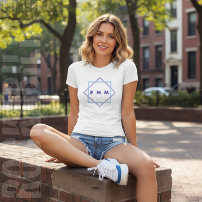 Girl's Multi-color Star on White Soft Junior Top