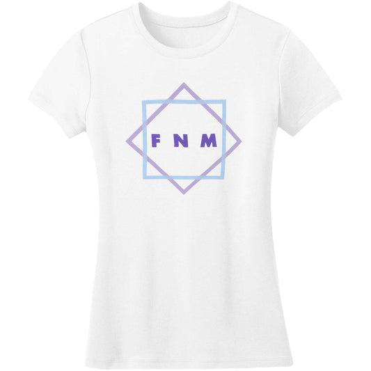 Girl's Multi-color Star on White Soft Junior Top