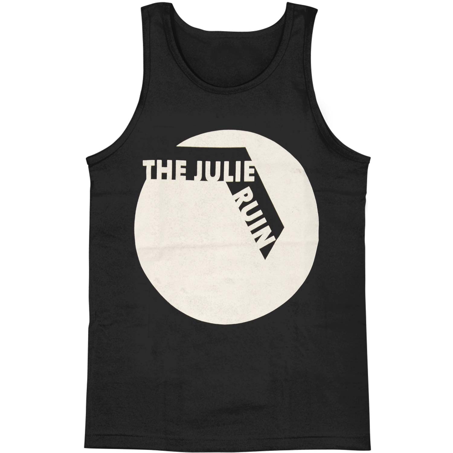 White Circle on Black Tank Mens Tank