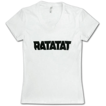 Girl's Solid Black Logo on White Junior Top