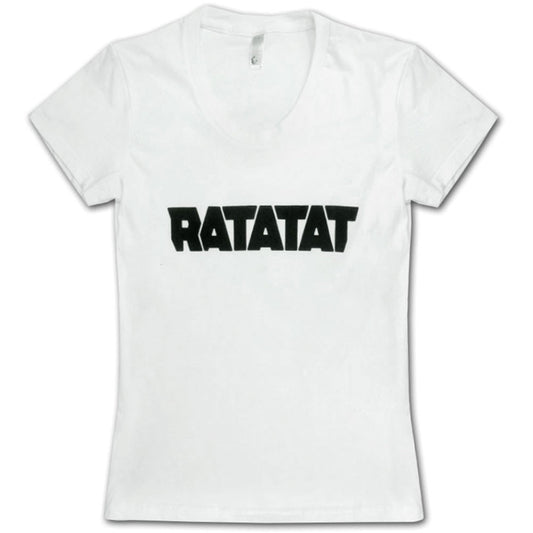 Girl's Solid Black Logo on White Junior Top