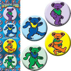 Grateful Dead 4 Pack 1.5" Button Set Collector Items Front