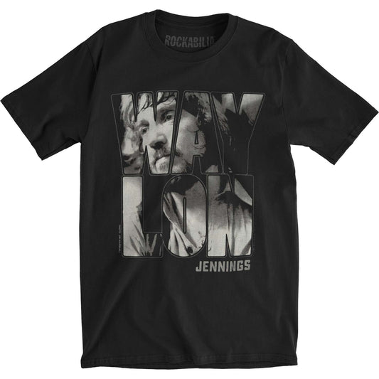 Waylon Jennings Portrait Slim Fit T-shirt Front