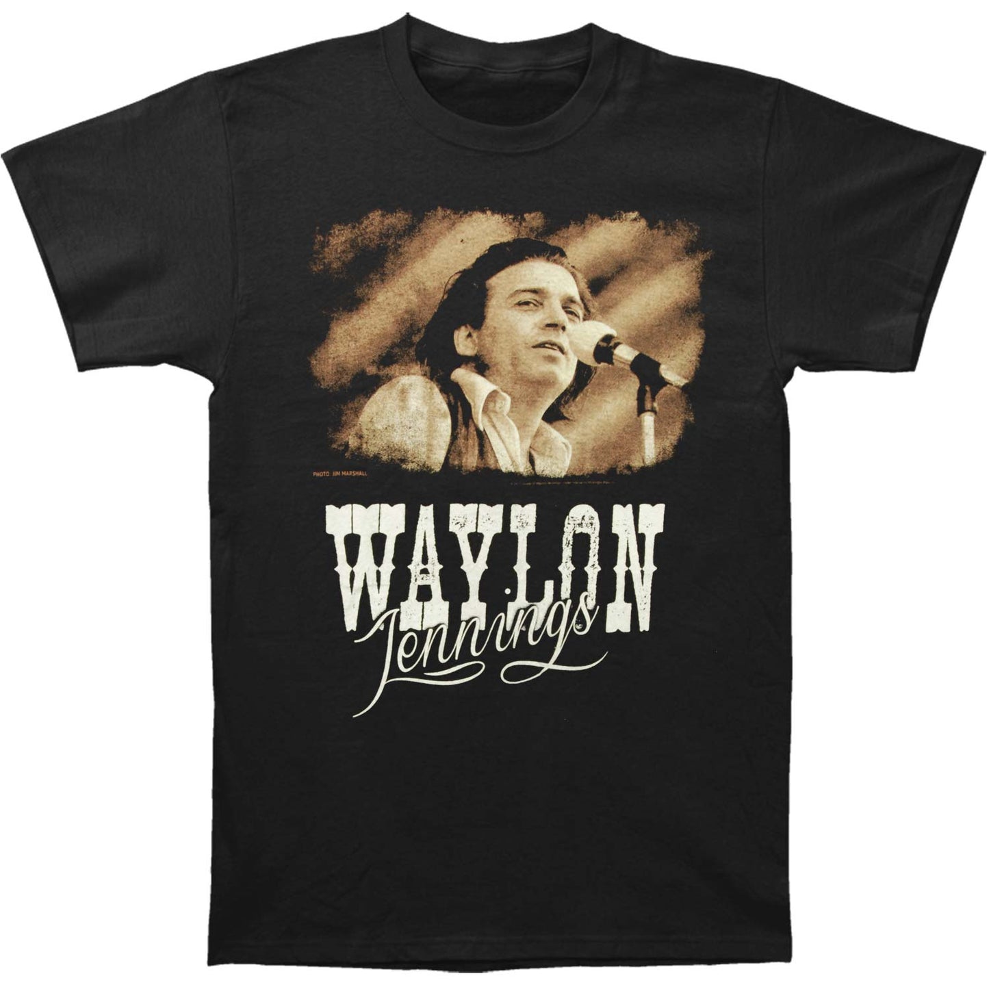 Waylon Jennings The Outlaw Slim Fit T-shirt Front
