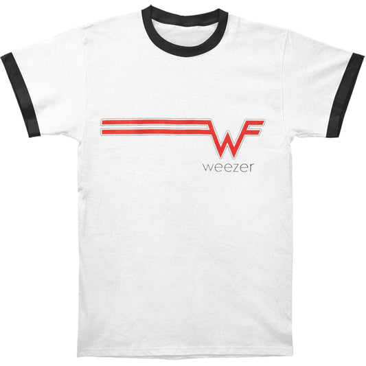 Weezer Striped Logo Ringer Slim Fit T-shirt Front