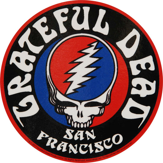 Grateful Dead Steal Your Face & Logo Round Sticker Front