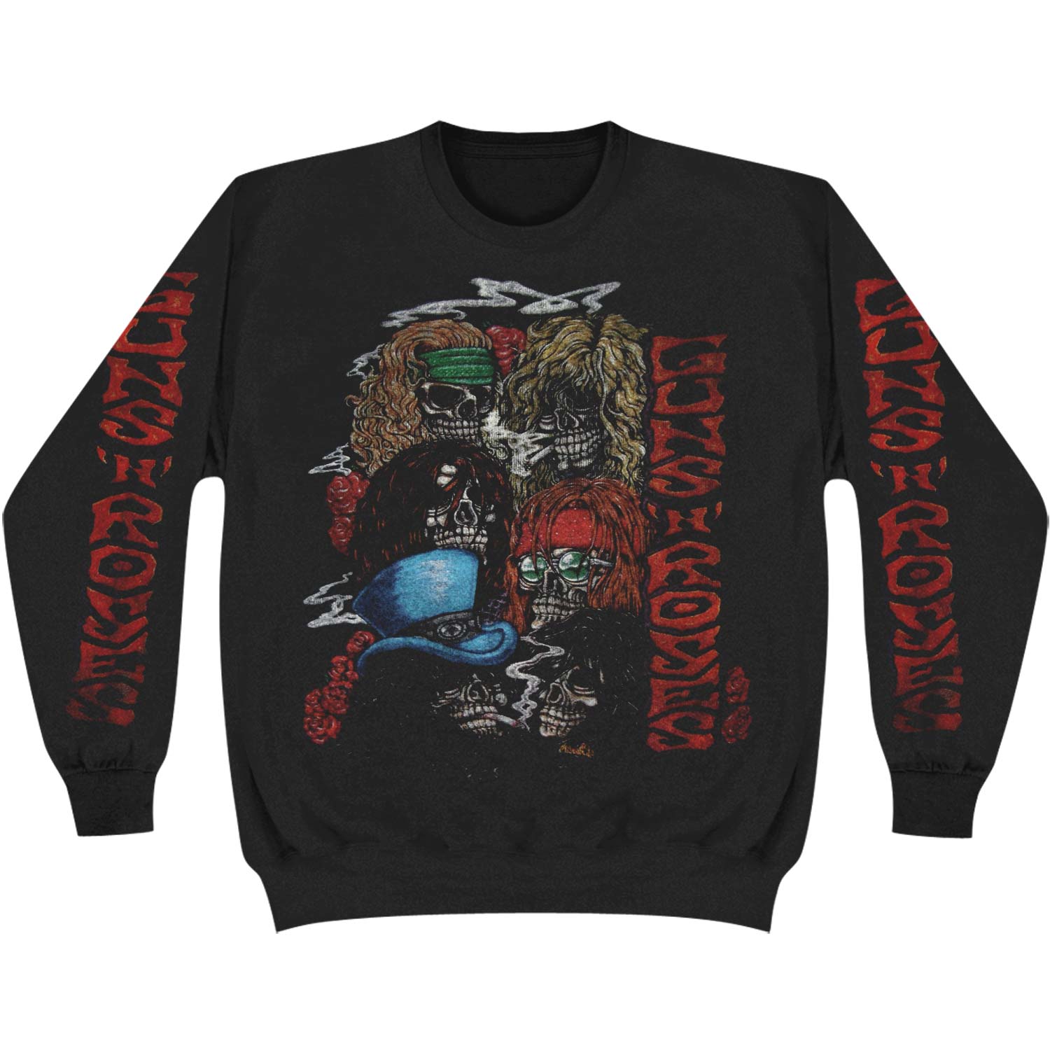 Guns N Roses Stacked Skulls Sweatshirt Front