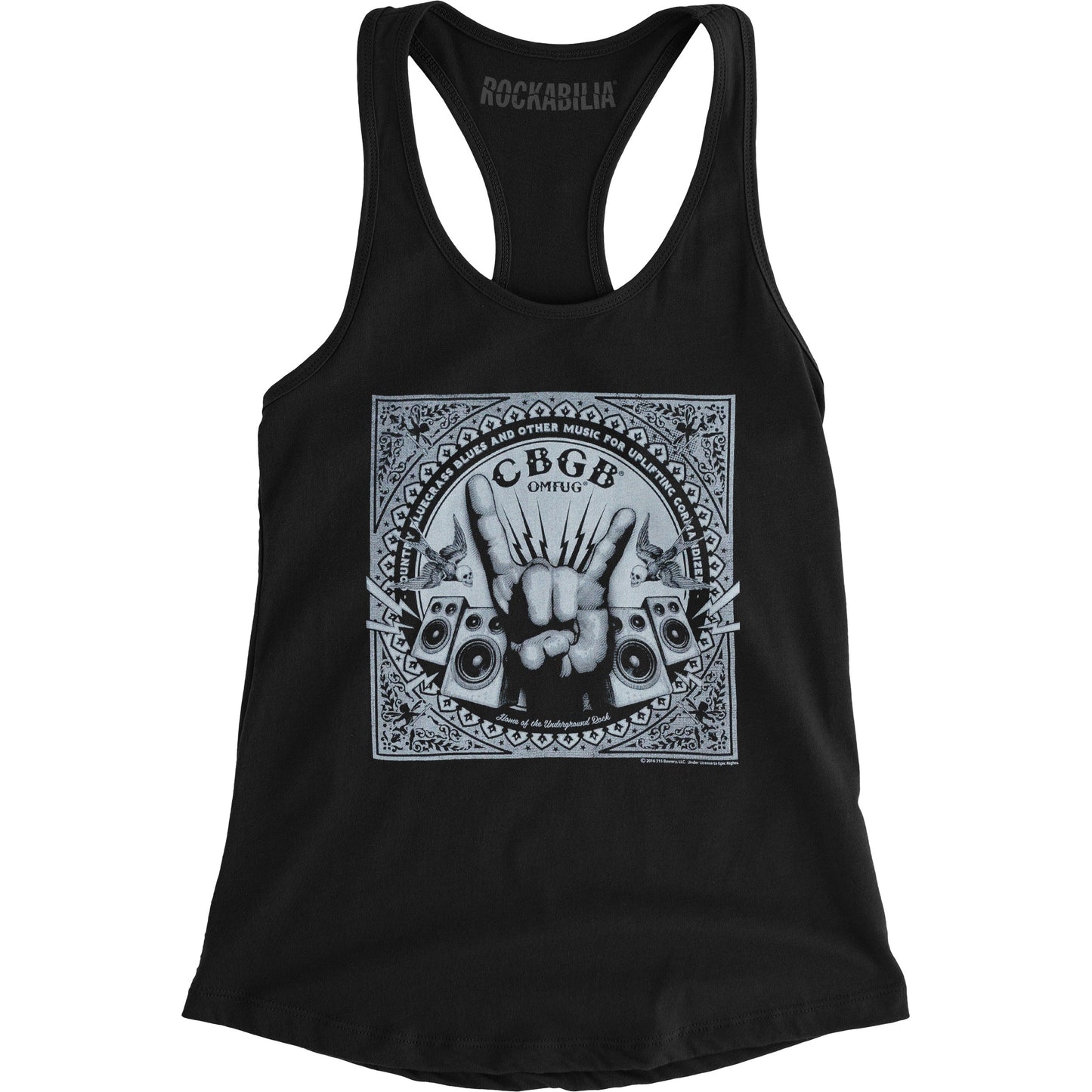 CBGB Rock Hand Womens Tank Front